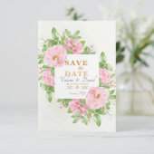 Save the Date Camellia Aankondiging Kaart (Staand voorkant)