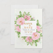 Save the Date Camellia Aankondiging Kaart (Voorkant / Achterkant)