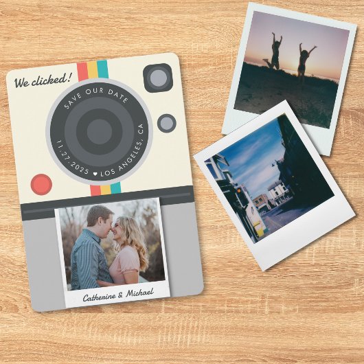 Save The Date Caméra instantanée Couple Date photo Emplacement u