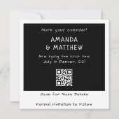 Save The Date Caméra instantanée Photo QR Code Mariage rétro (Dos)