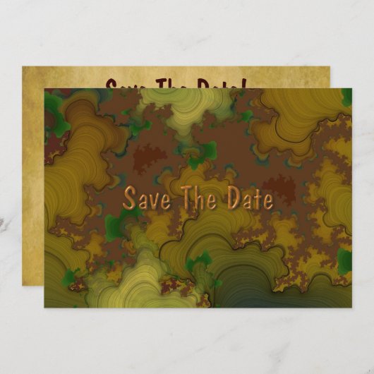 Save The Date Camo Fractal Enregistrer La Date (Devant / Derrière)