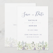 Save The Date Campagne rêveuse rustique olive romarin (Devant / Derrière)