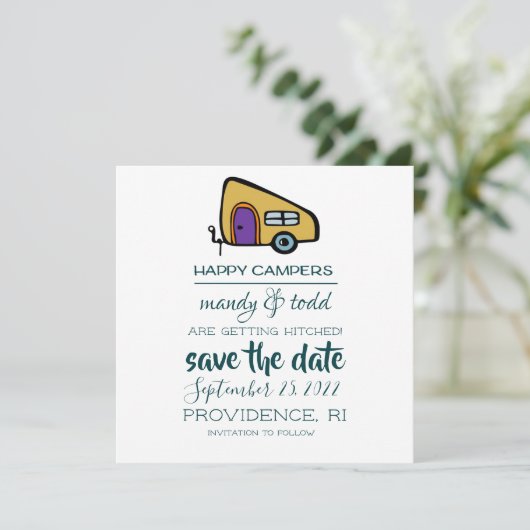 Save The Date Camper Enregistrer La Date (Debout devant)