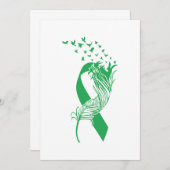 Save The Date Cancer Green Ribbon (Devant / Derrière)