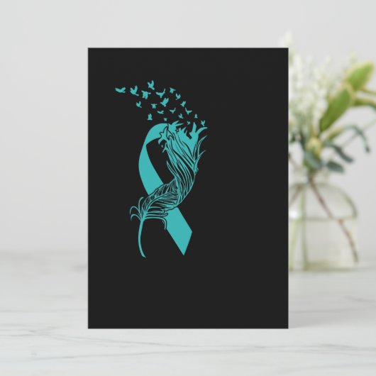 Save The Date Cancer Teal Ribbon (Debout devant)