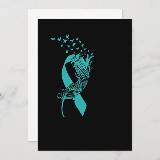 Save The Date Cancer Teal Ribbon (Devant / Derrière)