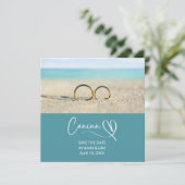 Save the Date Cancun Destination Beach Wedding (Staand voorkant)