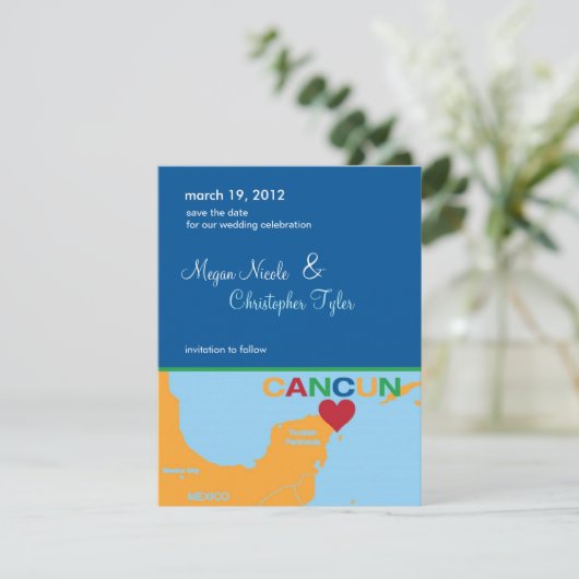 Save The Date Cancun Mexique Enregistrer la date Annonce (Debout devant)