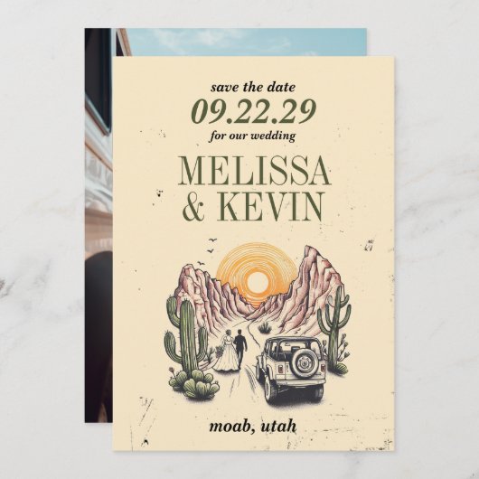 Save The Date Canyon Couple hors route (Devant / Derrière)
