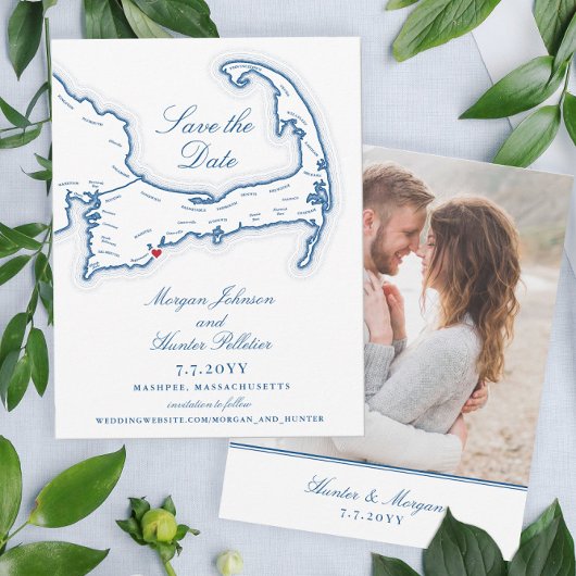 Save The Date Cape Cod Map Élégante Destination Mariage
