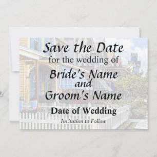 Save The Date Cape May NJ - Rue victorienne colorée