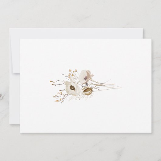 Save The Date Capricieuse Fleur Sauvage Horizontale Enregistrer (Dos)