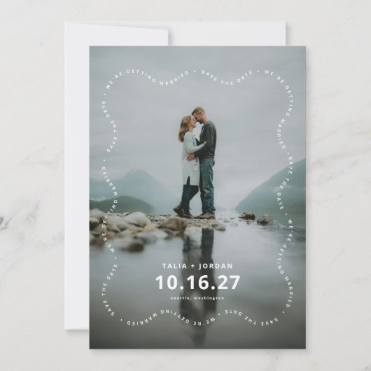 Save the Date Card Modern Wavy Border (Devant)