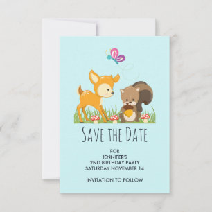 Save The Date Caricature en bois mignon