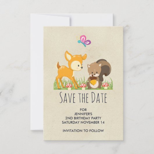 Save The Date Caricature en bois mignon (Devant)