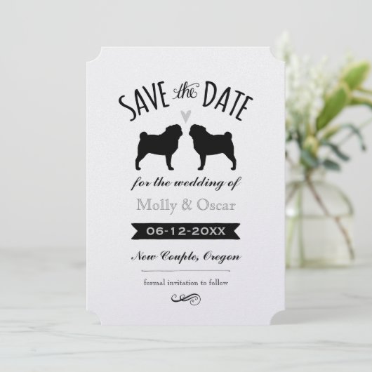 Save The Date Carlin Silhouettes Mariage Enregistrer la date Inv (Debout devant)
