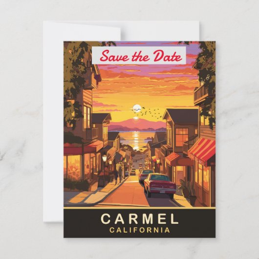 Save The Date Carmel by the sea, Californie, (Devant)