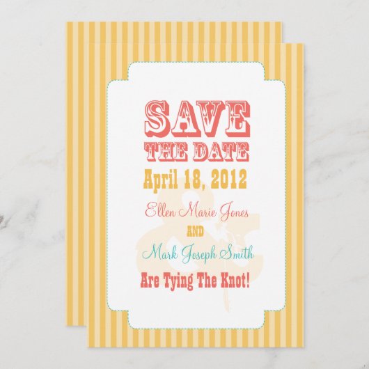 Save The Date Carnaval De L'Ouest - Enregistrer La Date Jaune Et (Devant / Derrière)