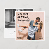 Save The Date Carré amusant de photo mignonne manuscrite décontr (Devant / Derrière)