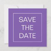 Save The Date Carré de Mariage de bordure simple ligne violet (Devant)