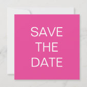 Save The Date Carré de Mariage rose chaud en texte simple (Devant)