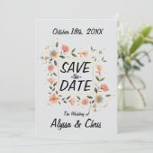Save The Date Carré Floral Élégant (Debout devant)
