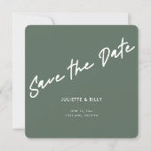 Save The Date Carré moderne chic Sage Green (Devant)