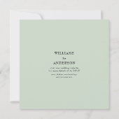 Save The Date Carré Sage intemporel Mariage Enregistrer la date (Dos)