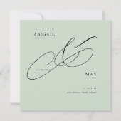 Save The Date Carré Sage intemporel Mariage Enregistrer la date (Devant)