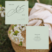 Save The Date Carré Sage intemporel Mariage Enregistrer la date