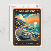 Save the date | Carte postale Invitation Californi (Devant / Derrière)