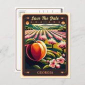 Save the date | Carte postale Invitation Géorgie (Devant / Derrière)