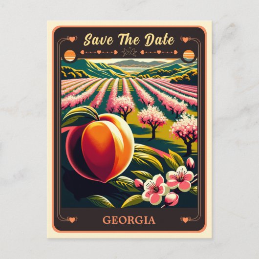 Save the date | Carte postale Invitation Géorgie (Devant)