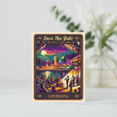 Save the date | Carte postale Invitation Louisiane (Debout devant)