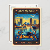Save the date | Carte postale Invitation Maryland (Devant / Derrière)