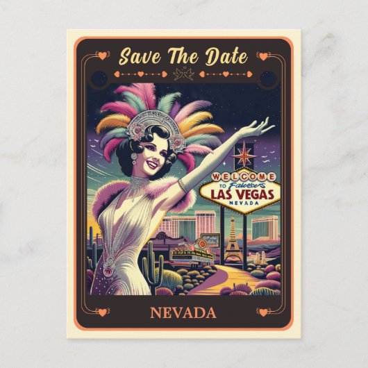 Save the date | Carte postale Invitation Nevada (Devant)