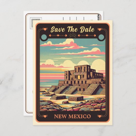 Save the date | Carte postale Invitation Nouveau-M (Devant / Derrière)