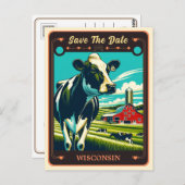 Save the date | Carte postale Invitation Wisconsin (Devant / Derrière)