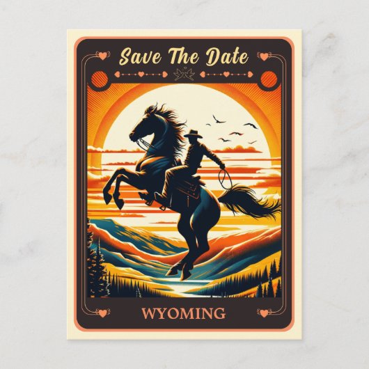 Save the date | Carte postale Invitation Wyoming (Devant)