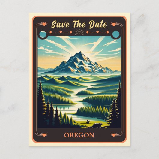 Save the date | Carte postale Oregon Invitation (Devant)