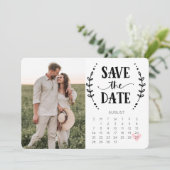 Save The Date Carton de calendrier "Sauver la date" Rustique Cam (Debout devant)