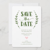 Save The Date Carton de calendrier "Sauver la date" Rustique Cam (Dos)