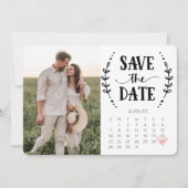 Save The Date Carton de calendrier "Sauver la date" Rustique Cam (Devant)