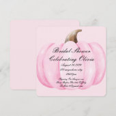 SAVE THE DATE CARTON DE MARIAGE AUTOMNAL CITROUILLE ROSE (Devant / Derrière)