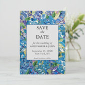Save The Date Carton de mariage QR Code Hydrangea Chaleureux Enr (Debout devant)