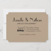 Save The Date Carton d'invitation Art Déco Gatsby | Billet de 5x (Dos)