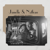 Save The Date Carton d'invitation Art Déco Gatsby | Billet de 5x (Devant / Derrière)