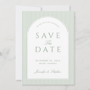 Save The Date Carton d'invitation classique vert sauge pour anno