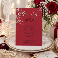 carton d'invitation de crépuscule de mariage perle