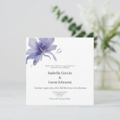 Save The Date Carton d'invitation de mariage à l'aquarelle Iris (Debout devant)